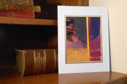 Watercolor Aurora Borealis #1 by artist Susan Ray Euler photographed in room setting.