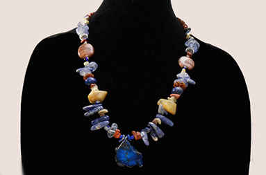 Slide show of Lapis Lazuli and Yellow Opal necklace by artist Susan Ray Euler.